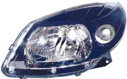 Phare Optique avant gauche pour DACIA SANDERO I STEPWAY, 2009-2012, H4, fond noir, Neuf