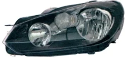 Phare Optique avant gauche pour VOLKSWAGEN GOLF VI 2008-2012, H7+H15, fond noir, Neuf