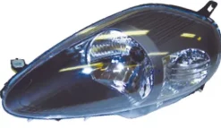 Phare Optique avant gauche pour FIAT GRANDE PUNTO depuis 06/2008, H4, noir, Neuf