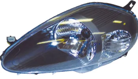 Phare Optique avant gauche pour FIAT GRANDE PUNTO depuis 06/2008, H4, noir, Neuf