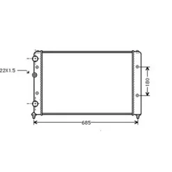 Radiateur de refroidissement moteur pour VOLKSWAGEN POLO III ph.2 1999-2001, OEM: 1H0121253A, Neuf