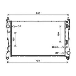 Radiateur de refroidissement moteur pour FIAT DOBLO II ph.1 2010-2015, OEM: 51812209, Neuf