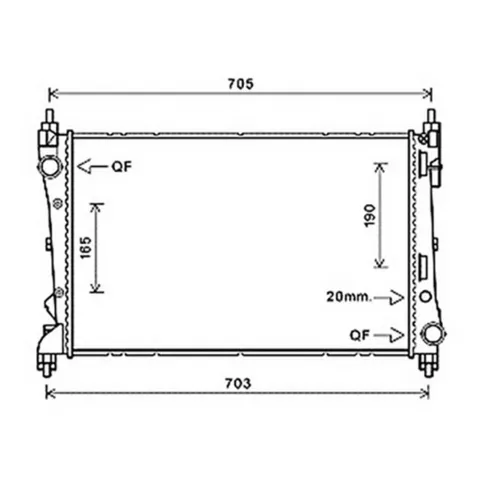 Radiateur de refroidissement moteur pour FIAT DOBLO II ph.1 2010-2015, OEM: 51812209, Neuf