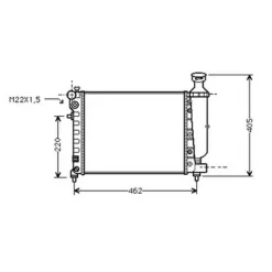 Radiateur de refroidissement moteur pour PEUGEOT 106 ph.2 1996-1998, OEM: 1301SQ, Neuf