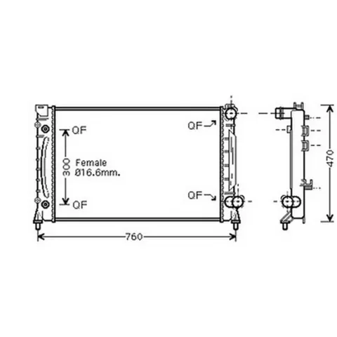 Radiateur de refroidissement moteur pour AUDI A6 II ph.2 2001-2004, OEM: 4B3121251, Neuf