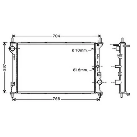 Radiateur de refroidissement moteur pour FORD TOURNEO CONNECT I ph.1 2002-2006, OEM: 1365996, Neuf