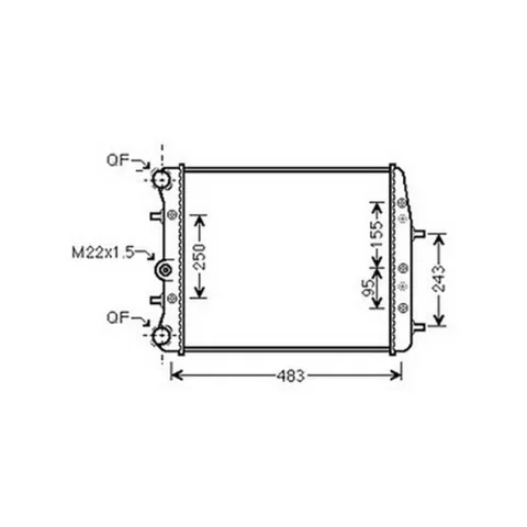 Radiateur de refroidissement moteur pour VOLKSWAGEN POLO IV ph.2 2005-2009, OEM: 6Q0121253AE, Neuf