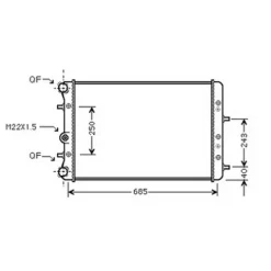 Radiateur de refroidissement moteur pour SKODA FABIA I ph.2 2004-2007, OEM: 6Q0121253L, Neuf