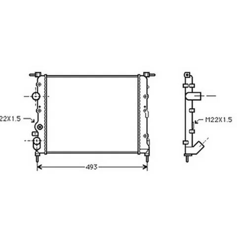 Radiateur de refroidissement moteur pour DACIA SANDERO I 2008-2012, OEM: 7700838134, Neuf