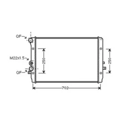 Radiateur de refroidissement moteur pour VOLKSWAGEN BORA 1998-2003, OEM: 1J0121253AC, Neuf