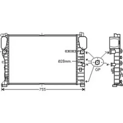 Radiateur de refroidissement moteur pour MERCEDES CLASSE E 2002-2006 (W211), OEM: 2115000802, Neuf