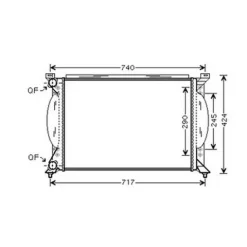 Radiateur de refroidissement moteur pour AUDI A4 II 2000-2004, OEM: 8E0121251A, Neuf