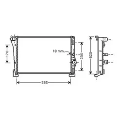 Radiateur de refroidissement moteur pour LANCIA YPSILON I ph.2 2006-2011, OEM: 46834067, Neuf