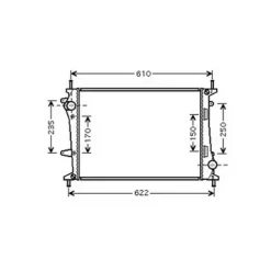 Radiateur de refroidissement moteur pour FIAT MULTIPLA 2004-2010, OEM: 51767821, Neuf