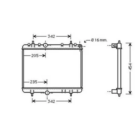 Radiateur de refroidissement moteur pour PEUGEOT 307 ph.1 2001-2005, OEM: 1330F5, Neuf