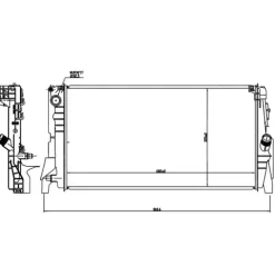 Radiateur de refroidissement moteur pour BMW Serie 2 F45/F46 ACTIVE TOURER 2014-2017, OEM: 17117644879, Neuf