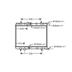 Radiateur de refroidissement moteur pour PEUGEOT PARTNER I ph.2 2002-2008, OEM: 1330H5, Neuf