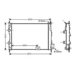Radiateur de refroidissement moteur pour NISSAN QASHQAI I ph.1 2007-2010, OEM: 21400JD50A, Neuf