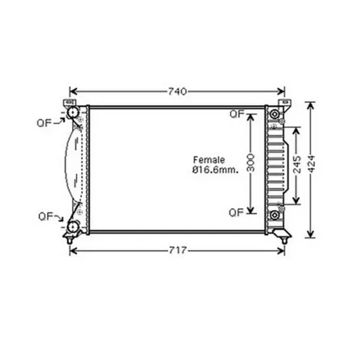 Radiateur de refroidissement moteur pour AUDI A6 II ph.2 2001-2004, OEM: 8E0121251AQ, Neuf