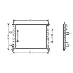 Radiateur de refroidissement moteur pour FIAT MULTIPLA 1998-2004, OEM: 71736182, Neuf