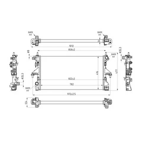 Radiateur de refroidissement moteur pour CITROËN JUMPER II ph.1 2006-2014, OEM: 1680409380, Neuf