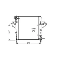 Radiateur de refroidissement moteur pour JEEP CHEROKEE 2001-2005, OEM: K52080118AB, Neuf