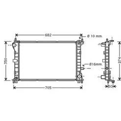 Radiateur de refroidissement moteur pour FORD FOCUS I ph.1 1998-2001, OEM: 1671969, Neuf