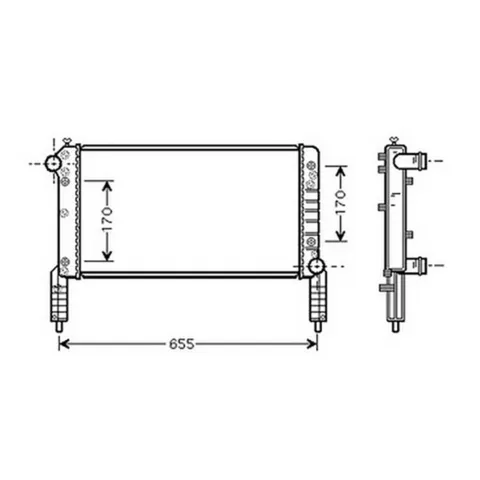 Radiateur de refroidissement moteur pour FIAT DOBLO I ph.1 2001-2005, OEM: 46749000, Neuf