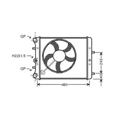 Radiateur de refroidissement moteur pour SEAT IBIZA III ph.1 2002-2006, OEM: 6Q0121201BT, Neuf