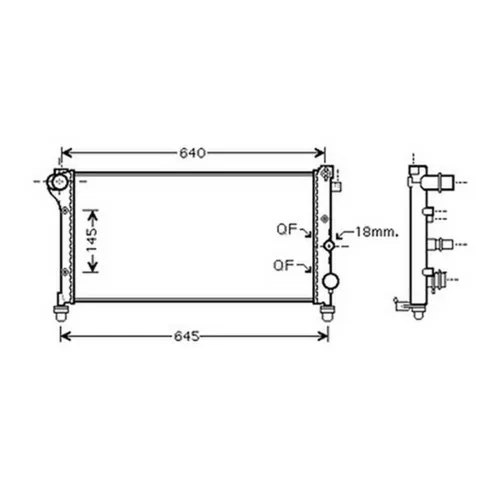 Radiateur de refroidissement moteur pour FIAT PANDA II ph.1 2003-2012, OEM: 51759807, Neuf