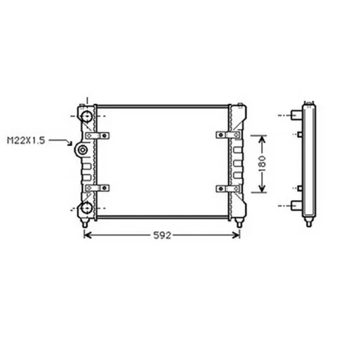 Radiateur de refroidissement moteur pour VOLKSWAGEN POLO III ph.2 1999-2001, OEM: 6K0121253K, Neuf