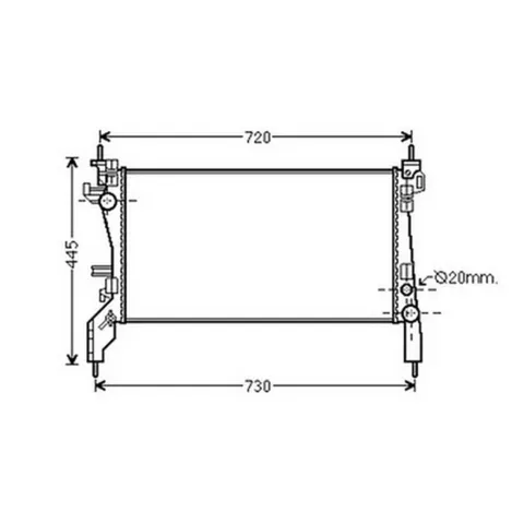 Radiateur de refroidissement moteur pour FIAT FIORINO III ph.1 2008-2016, OEM: 51790636, Neuf