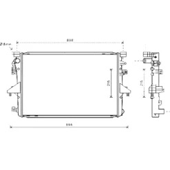 Radiateur de refroidissement moteur pour VOLKSWAGEN TRANSPORTER T6 ph.1 2015-2019, OEM: 7E0121212, Neuf