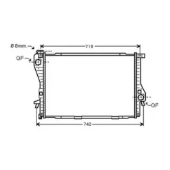 Radiateur de refroidissement moteur pour BMW Serie 5 E39 2000-2003, OEM: 17111436060, Neuf