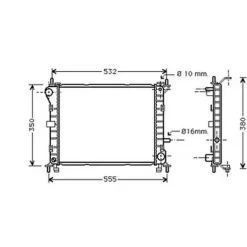 Radiateur de refroidissement moteur pour FORD FOCUS I ph.1 1998-2001, OEM: 1671968, Neuf