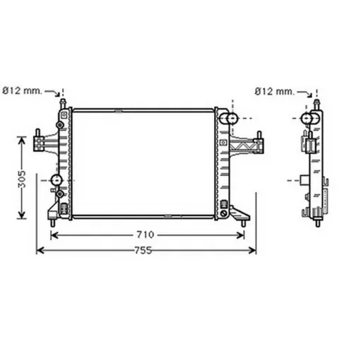 Radiateur de refroidissement moteur pour OPEL CORSA C ph.1 2000-2003, OEM: 09201958, Neuf