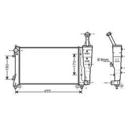 Radiateur de refroidissement moteur pour LANCIA YPSILON I ph.1 2003-2006, OEM: 46834075, Neuf