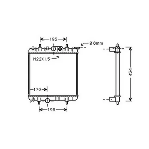 Radiateur de refroidissement moteur pour PEUGEOT 106 ph.2 1998-2005, OEM: 133037, Neuf