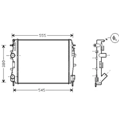 Radiateur de refroidissement moteur pour RENAULT KANGOO I ph.1 1997-2003, OEM: 8200072712, Neuf