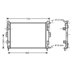 Radiateur de refroidissement moteur pour RENAULT SCENIC II ph.1 2003-2006, OEM: 8200115541, Neuf