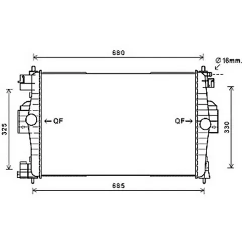 Radiateur de refroidissement moteur pour CITROËN DS4 2011-2015, OEM: 00001330Z2, Neuf