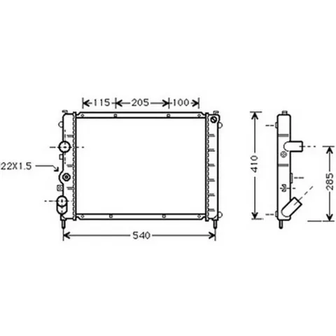 Radiateur de refroidissement moteur pour RENAULT CLIO II ph.2 2001-2005, OEM: 7700417175, Neuf