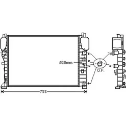 Radiateur de refroidissement moteur pour MERCEDES CLASSE E 2002-2006 (W211), OEM: 2115000202, Neuf