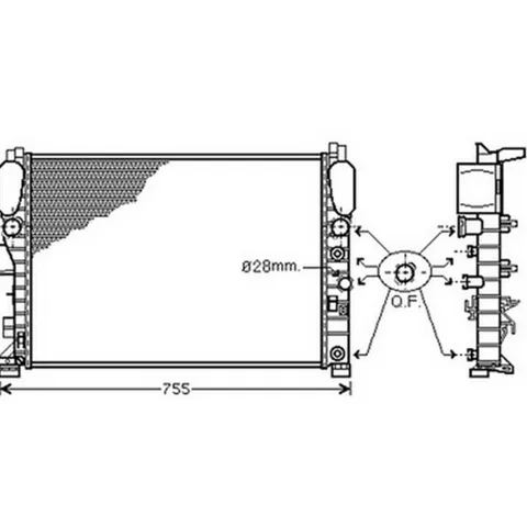 Radiateur de refroidissement moteur pour MERCEDES CLASSE E 2002-2006 (W211), OEM: 2115001302, Neuf
