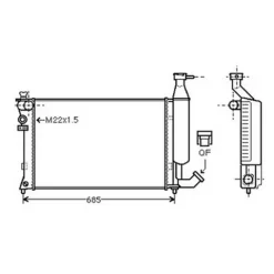 Radiateur de refroidissement moteur pour PEUGEOT PARTNER I ph.1 1996-2002, OEM: 133008, Neuf