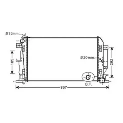 Radiateur de refroidissement moteur pour VOLKSWAGEN CRAFTER ph.1 2006-2011, OEM: 2E0121253, Neuf