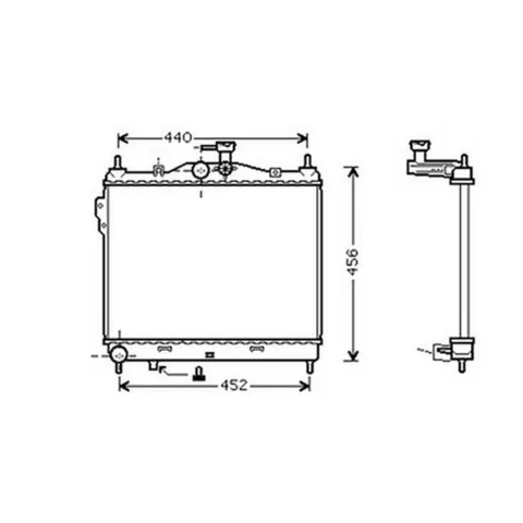 Radiateur de refroidissement moteur pour HYUNDAI GETZ ph.1 2002-2005, OEM: 253101C100, Neuf