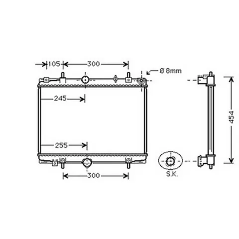 Radiateur de refroidissement moteur pour CITROËN C5 I ph.1 2001-2004, OEM: 133063, Neuf