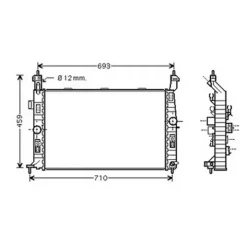 Radiateur de refroidissement moteur pour OPEL MERIVA A ph.1 2003-2006, OEM: 1300497, Neuf