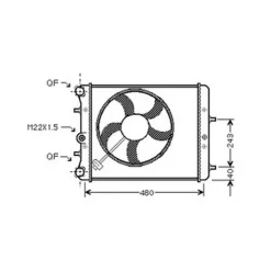Radiateur de refroidissement moteur pour SEAT IBIZA IV ph.1 2008-2012, OEM: 6Q0121201BT, Neuf